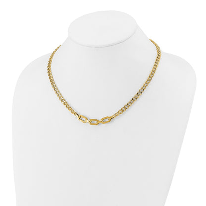 14K Yellow Gold Polished Fancy Link Necklace