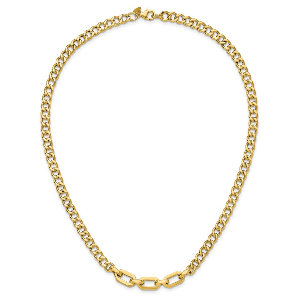 14K Yellow Gold Polished Fancy Link Necklace