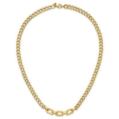 14K Yellow Gold Polished Fancy Link Necklace