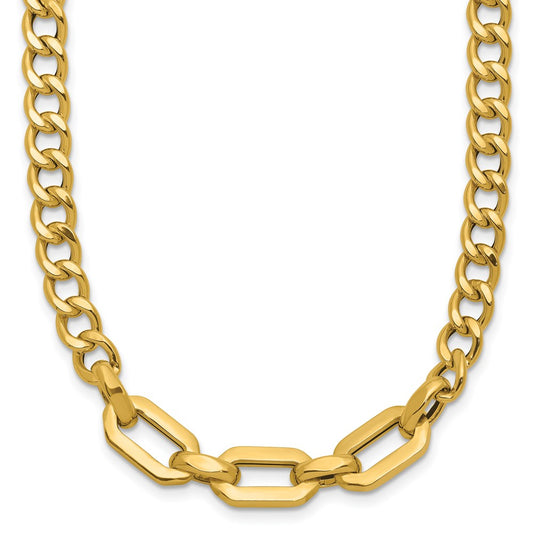 14K Yellow Gold Polished Fancy Link Necklace