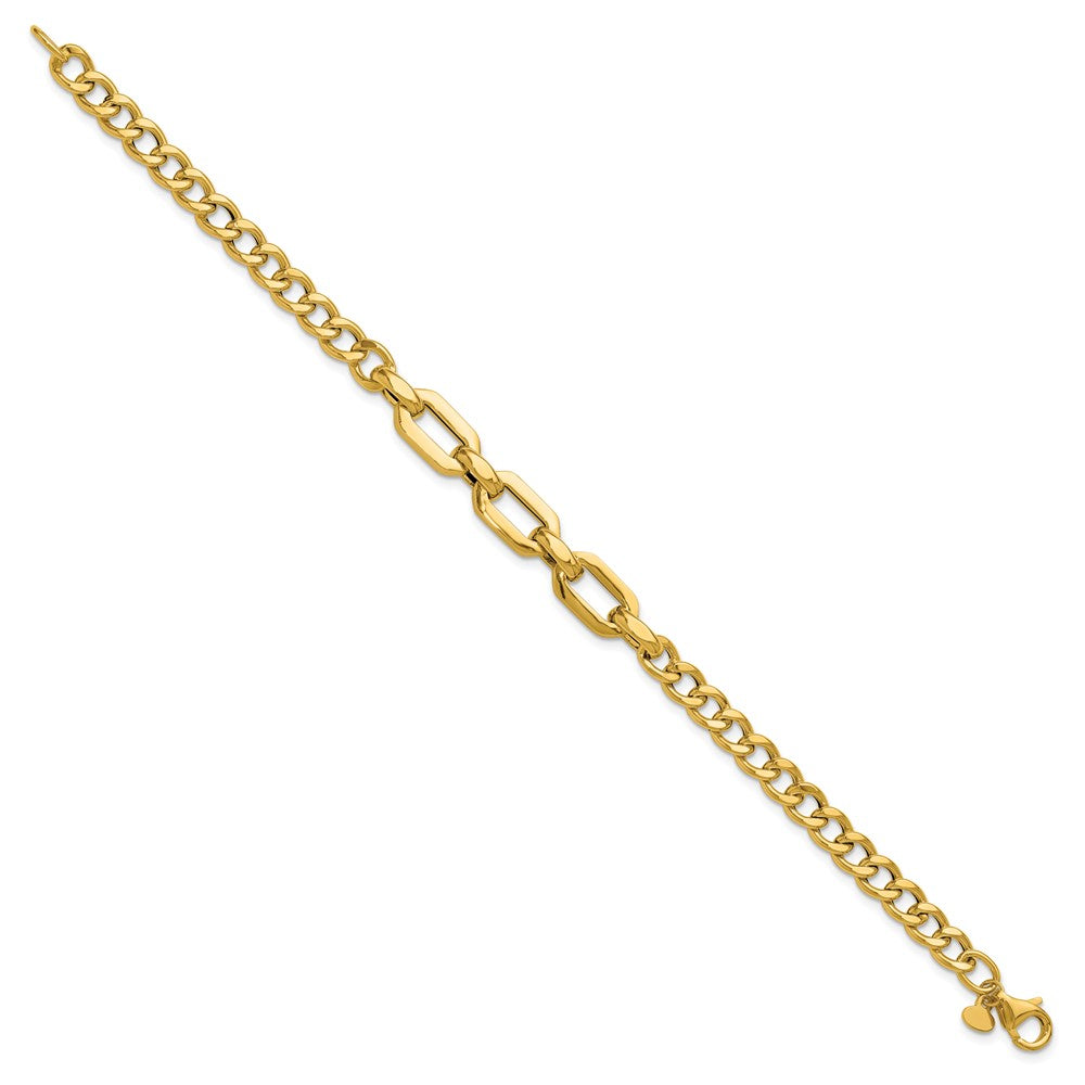 14K Yellow Gold Polished Fancy Link Bracelet