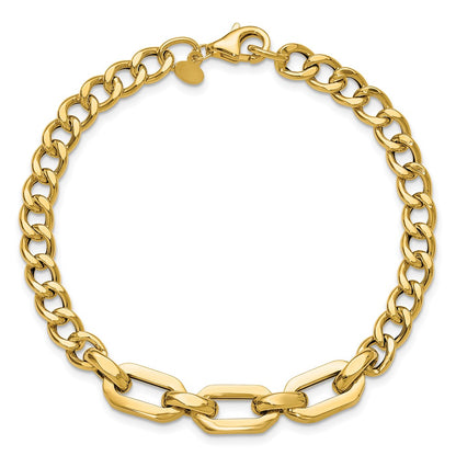 14K Yellow Gold Polished Fancy Link Bracelet