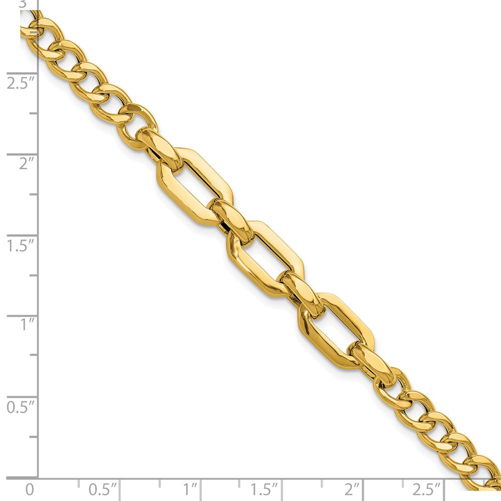14K Yellow Gold Polished Fancy Link Bracelet