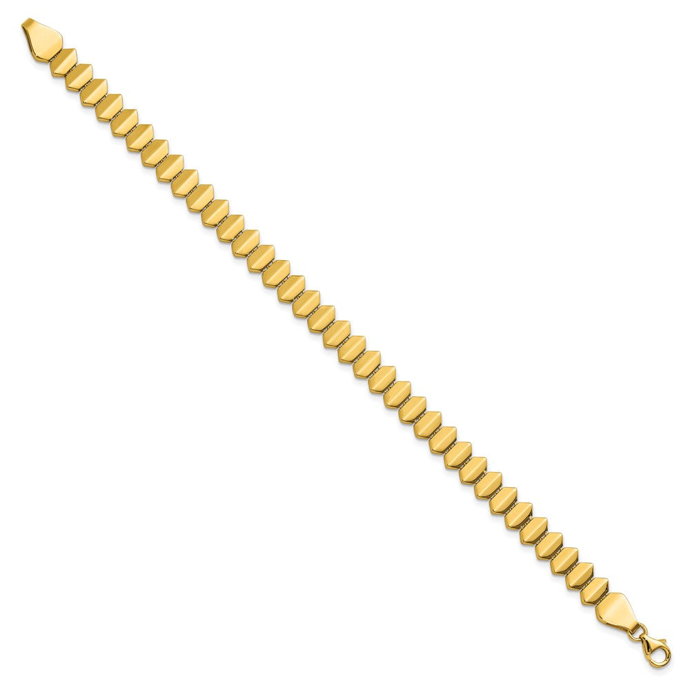14K Yellow Gold Polished Fancy Geometric Link Bracelet