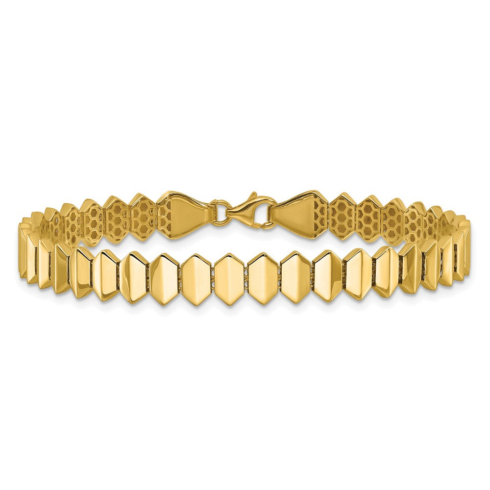 14K Yellow Gold Polished Fancy Geometric Link Bracelet