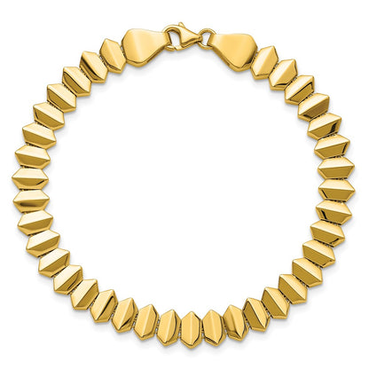 14K Yellow Gold Polished Fancy Geometric Link Bracelet