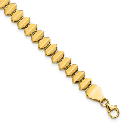 14K Yellow Gold Polished Fancy Geometric Link Bracelet