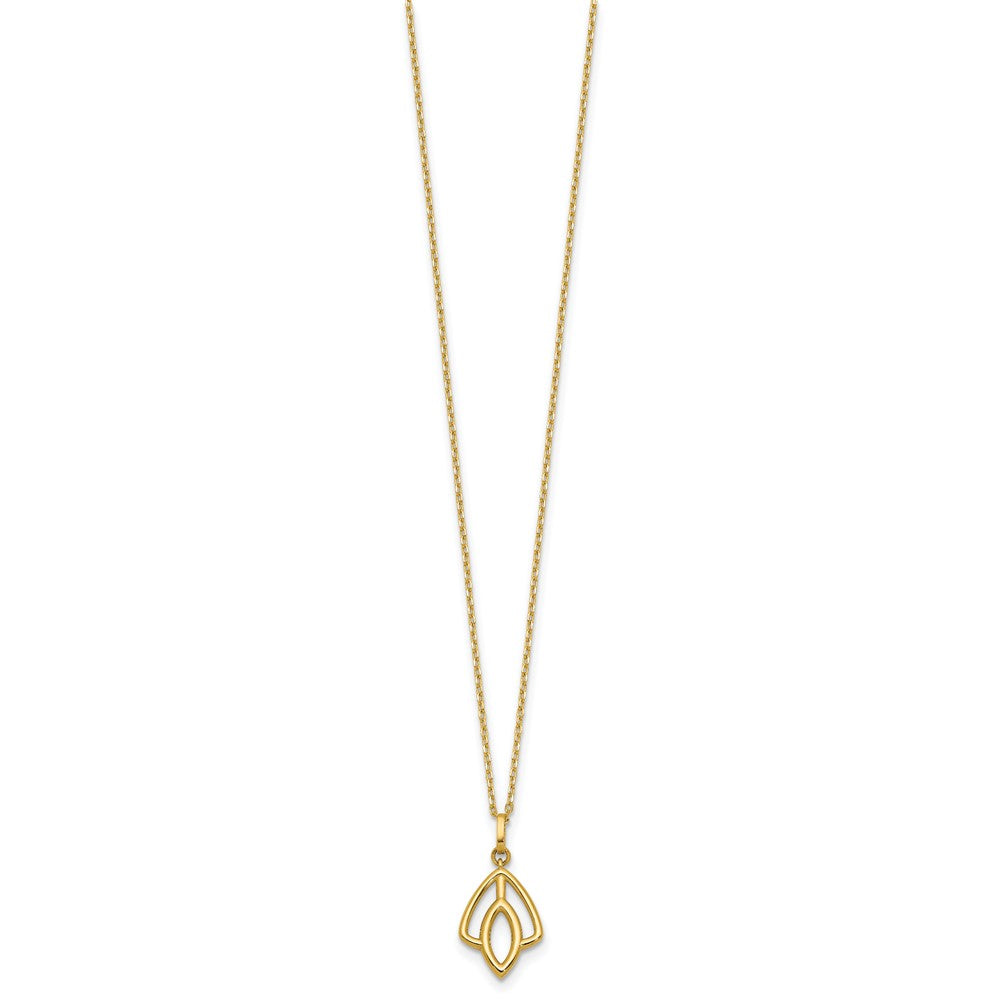 14K Yellow Gold Polished Floral Pendant Necklace