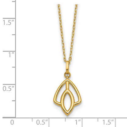 14K Yellow Gold Polished Floral Pendant Necklace