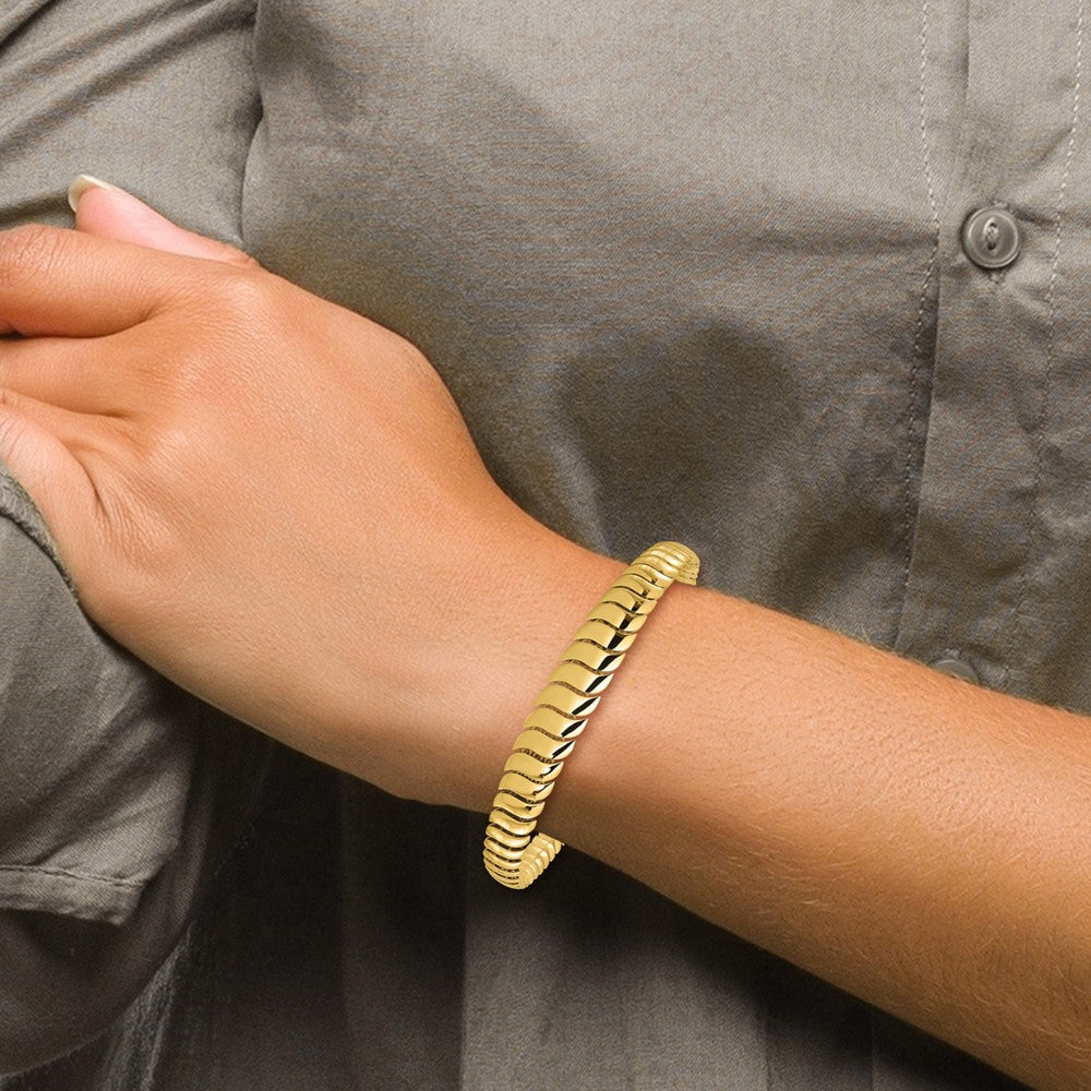 14K Yellow Gold Polished Fancy Graduated Bracelet