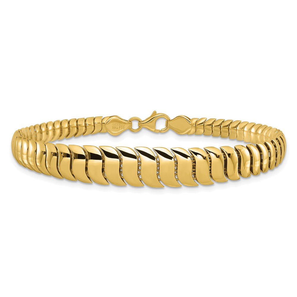 14K Yellow Gold Polished Fancy Graduated Bracelet