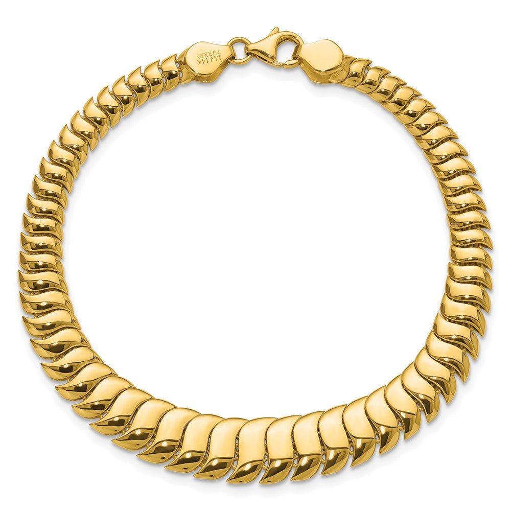 14K Yellow Gold Polished Fancy Graduated Bracelet