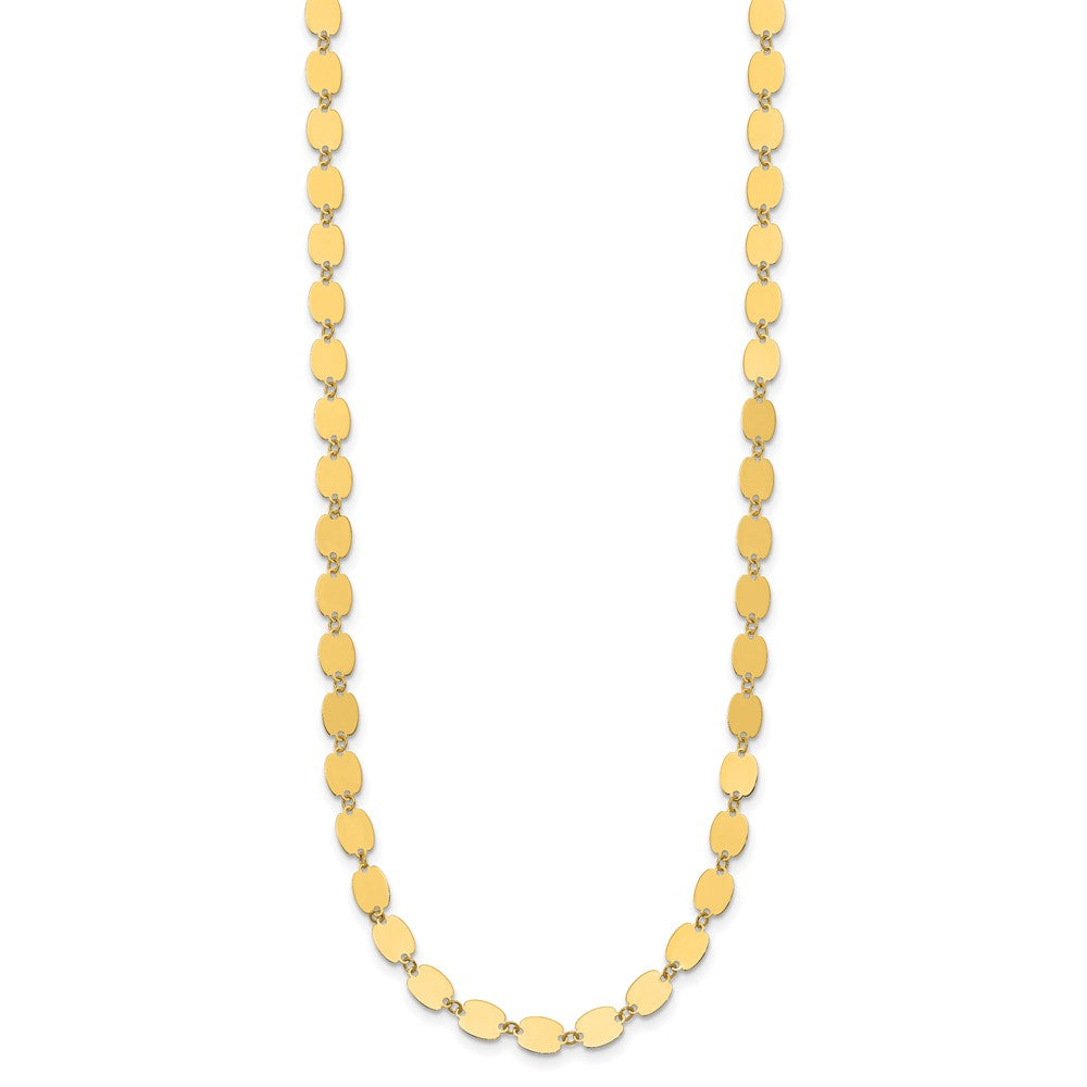 14K Yellow Gold Polished Fancy Mirror Link Necklace