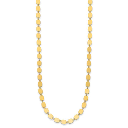 14K Yellow Gold Polished Fancy Mirror Link Necklace
