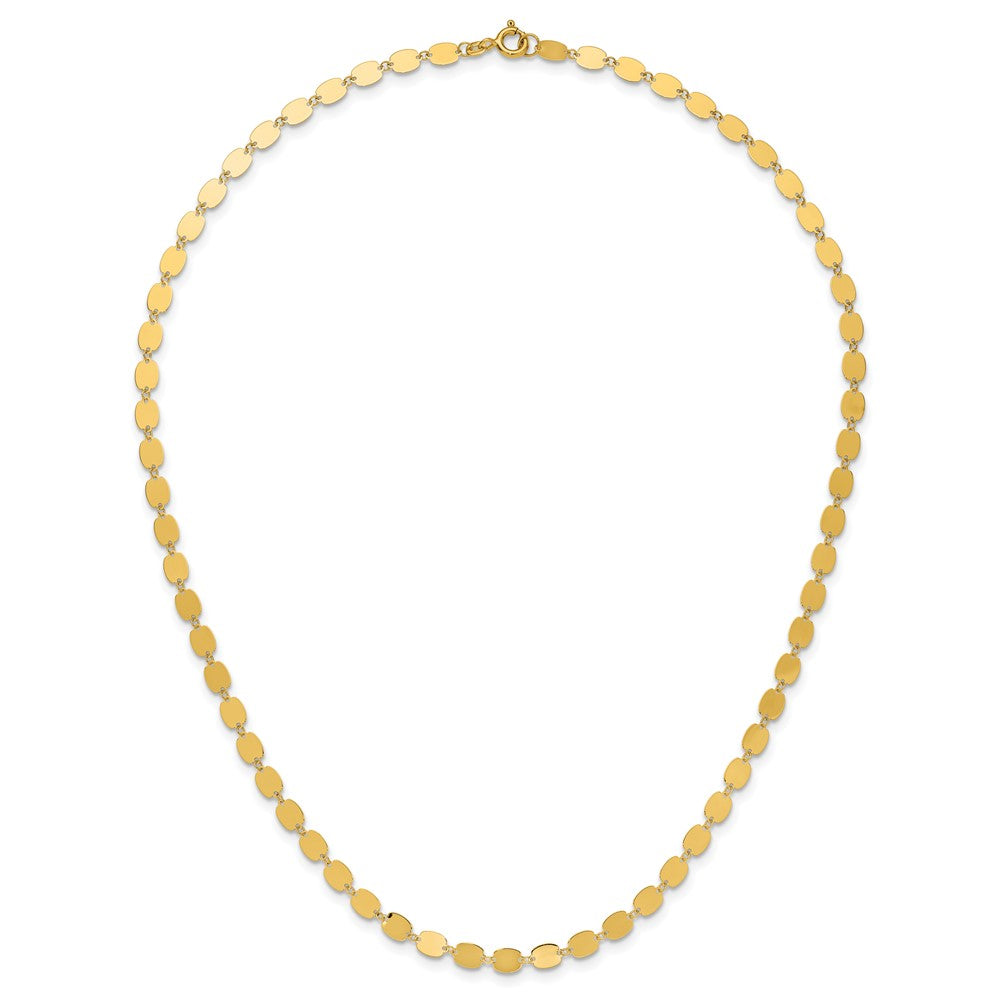 14K Yellow Gold Polished Fancy Mirror Link Necklace