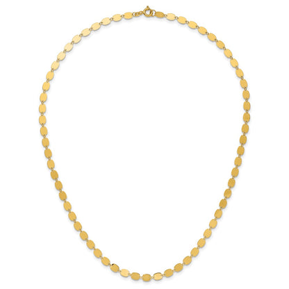 14K Yellow Gold Polished Fancy Mirror Link Necklace