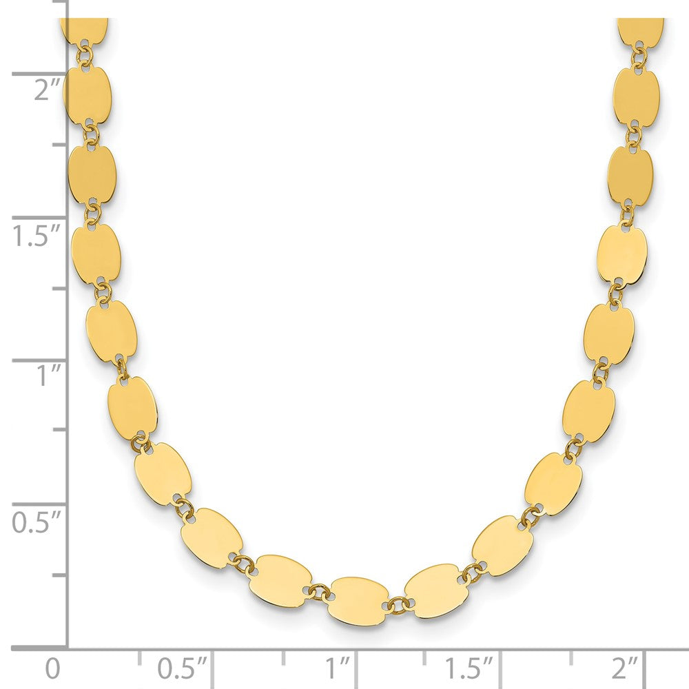 14K Yellow Gold Polished Fancy Mirror Link Necklace