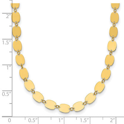 14K Yellow Gold Polished Fancy Mirror Link Necklace