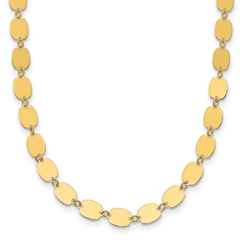 14K Yellow Gold Polished Fancy Mirror Link Necklace