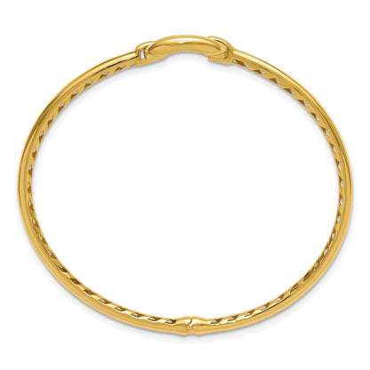 14K Yellow Gold Polished Hinged Bangle