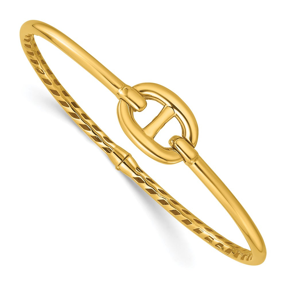 14K Yellow Gold Polished Hinged Bangle