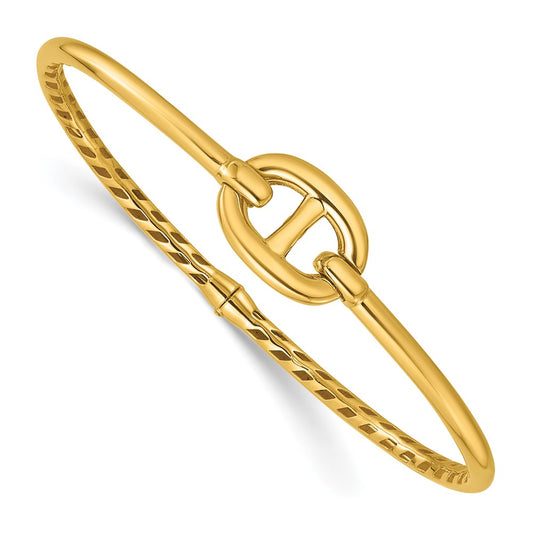 14K Yellow Gold Polished Hinged Bangle