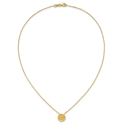 14K Yellow Gold Polished And Satin Tree Of Life Necklace