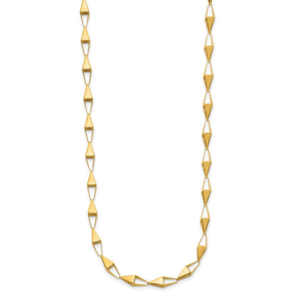14K Yellow Gold Polished Geometric Link Necklace
