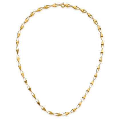 14K Yellow Gold Polished Geometric Link Necklace