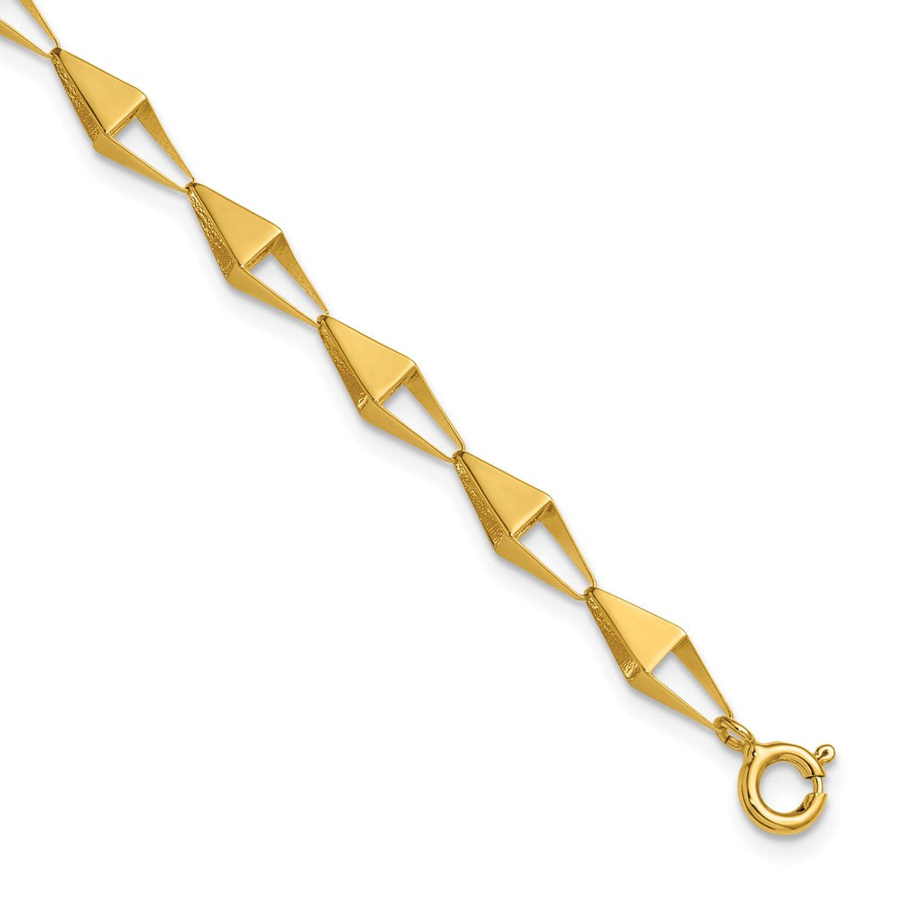 14K Yellow Gold Polished Geometric Link Bracelet