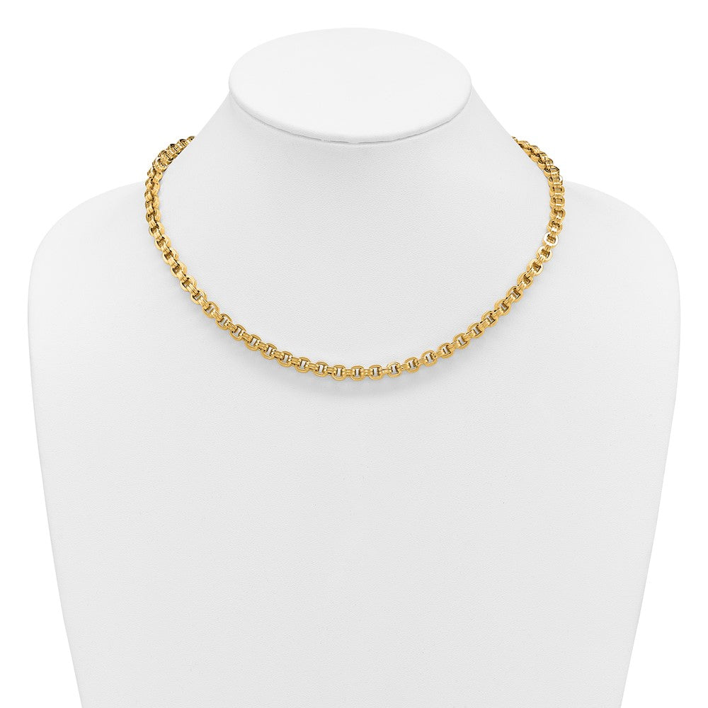 14K Yellow Gold Polished Fancy Link Necklace