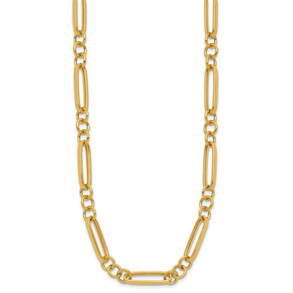 14K Yellow Gold Polished Fancy Link Necklace