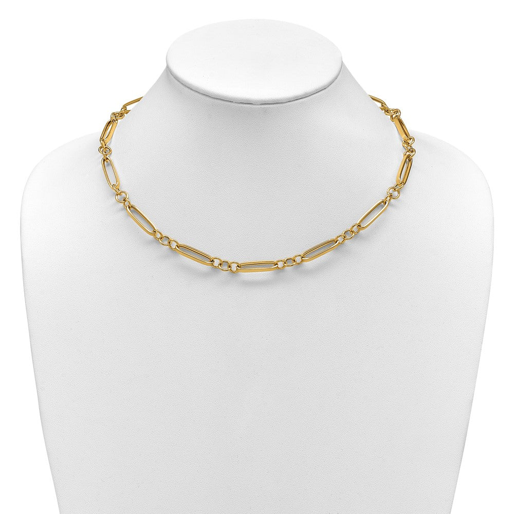14K Yellow Gold Polished Fancy Link Necklace