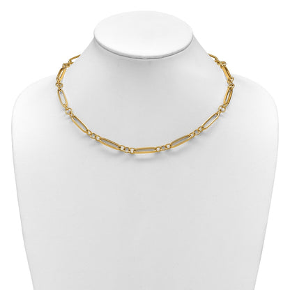 14K Yellow Gold Polished Fancy Link Necklace