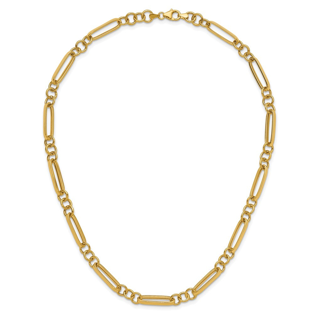 14K Yellow Gold Polished Fancy Link Necklace