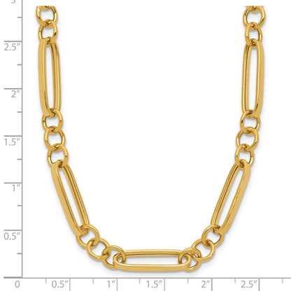 14K Yellow Gold Polished Fancy Link Necklace
