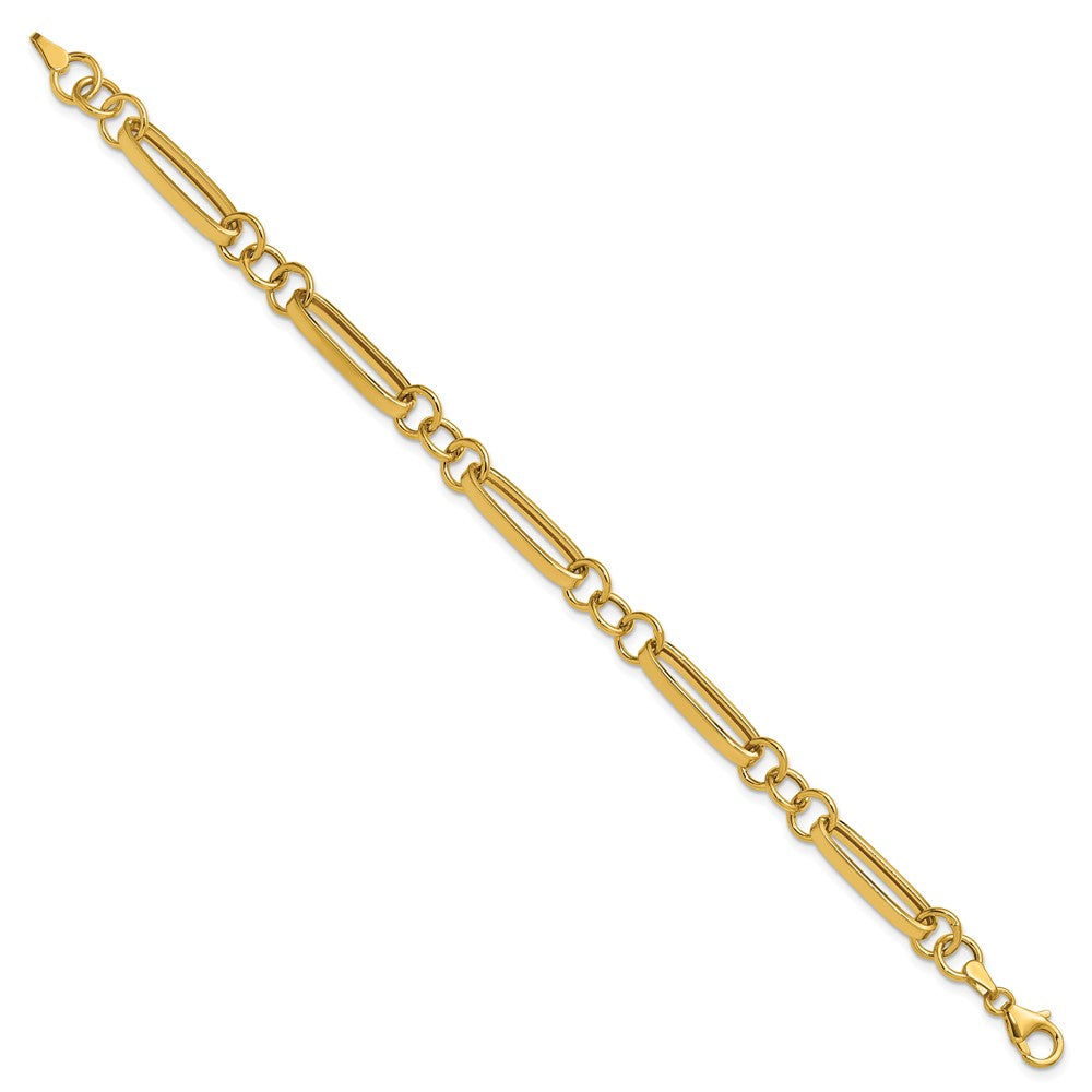 14K Yellow Gold Polished Fancy Link Bracelet