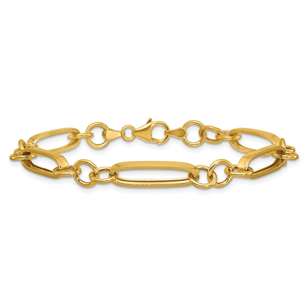 14K Yellow Gold Polished Fancy Link Bracelet
