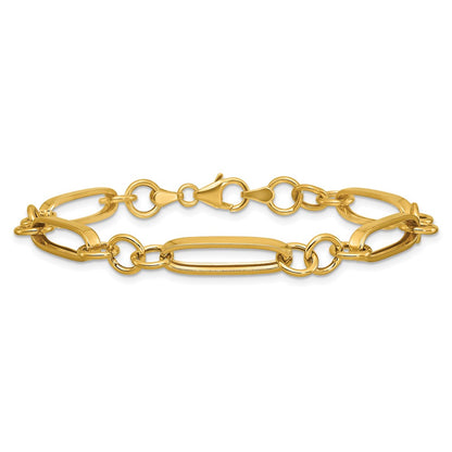 14K Yellow Gold Polished Fancy Link Bracelet