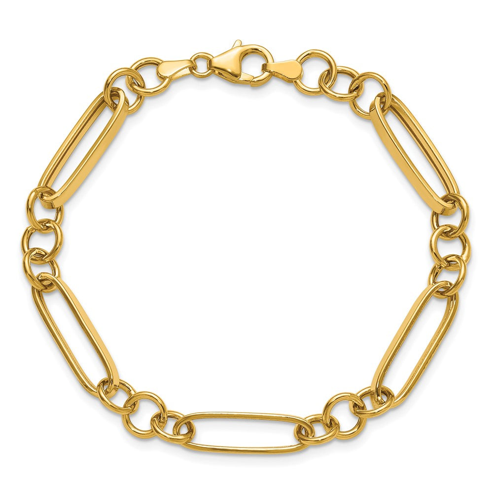 14K Yellow Gold Polished Fancy Link Bracelet