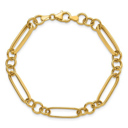 14K Yellow Gold Polished Fancy Link Bracelet