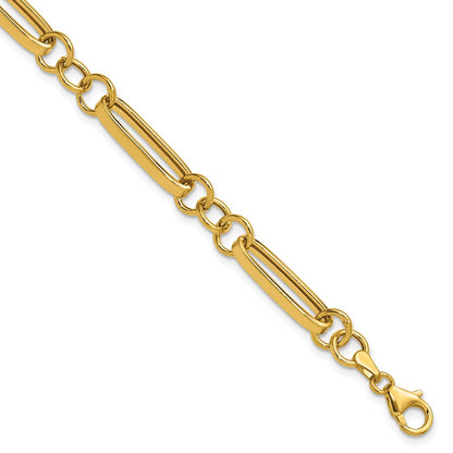 14K Yellow Gold Polished Fancy Link Bracelet