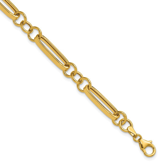 14K Yellow Gold Polished Fancy Link Bracelet
