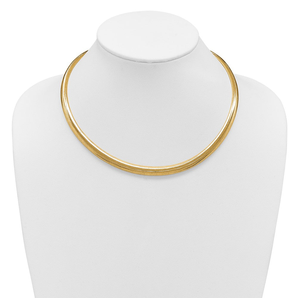 14K Yellow Gold Polished Graduated Stretch Necklace