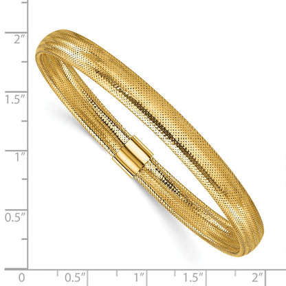 14K Yellow Gold Polished Stretch Slip On Bracelet