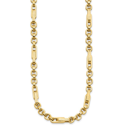 14K Yellow Gold Polished Fancy Link Necklace