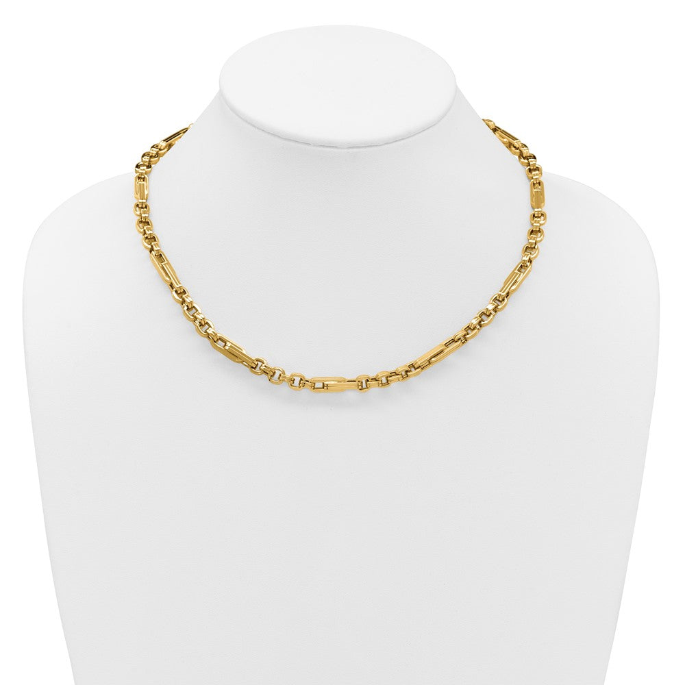 14K Yellow Gold Polished Fancy Link Necklace
