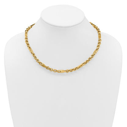 14K Yellow Gold Polished Fancy Link Necklace