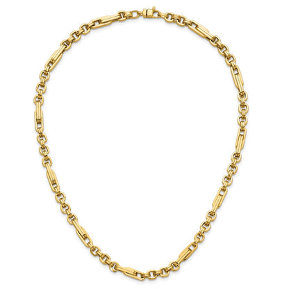 14K Yellow Gold Polished Fancy Link Necklace