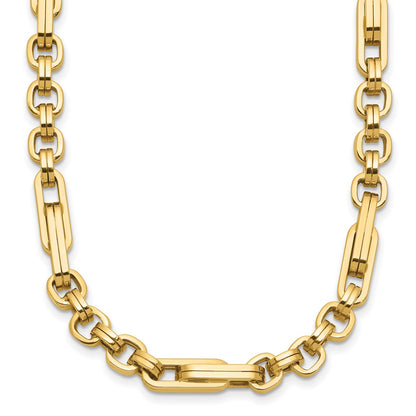 14K Yellow Gold Polished Fancy Link Necklace